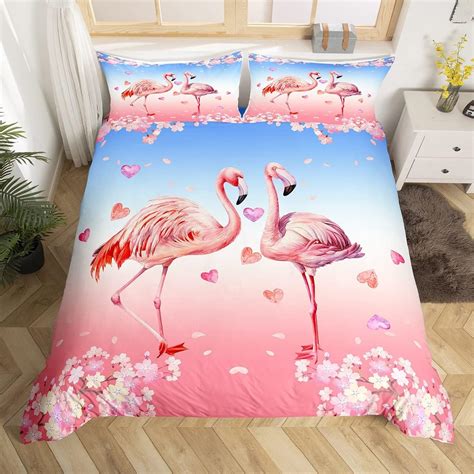 Pink Flamingo Bedding Set For Girls Flamingo Duvet Cover
