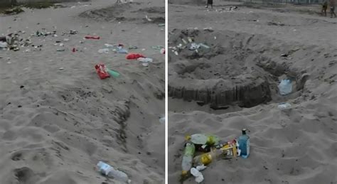 Ferragosto La Spiaggia Diventa Una Discarica A Cielo Aperto Bottiglie