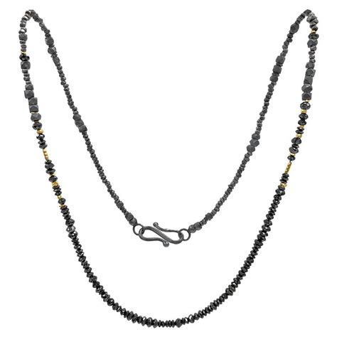 Atelier Zobel Black Diamond Faceted Oxidized Silver 24k Gold Beaded