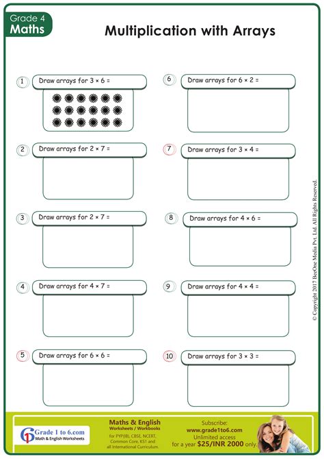 Draw Arrays For Multiplication Worksheets Worksheets Library