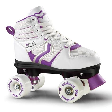 Patins Roller Fila Quad Feminino Quatro Rodas Verve Lady Branco Roxo