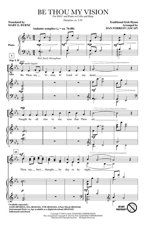 Be Thou My Vision By Dan Forrest Sheet Music For Ssa Choir At Sheet