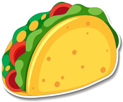 Taco sticker on white background 3338700 Vector Art at Vecteezy