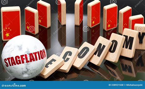 China And Stagflation Economy And Domino Effect Chain Reaction In