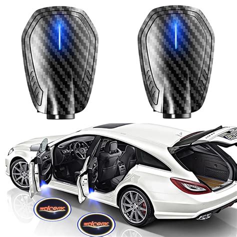 2pcs Rechargeable Wireless Car Door Led Welcome Laser Projector Logo Ghost Shadow Light Car Door