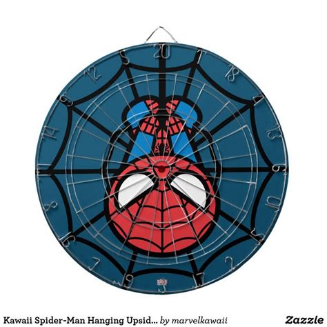 Kawaii Spider Man Hanging Upside Down Dartboard With Darts Zazzle