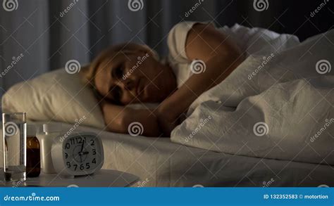 Mature Woman Spending Sleepless Night At Rehabilitation Center Feeling Pain Stock Image Image