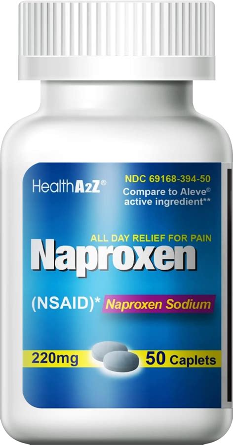 HealthA2Z Naproxeno sódico 220 mg 50 unidades AINE Alivio rápido del ...