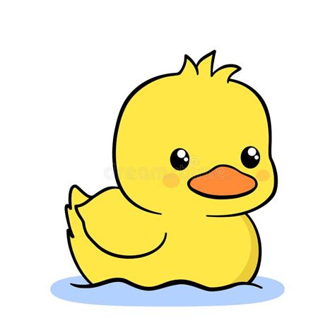 Baignade De Canard De Dessin Animé Mignon Animal Simple Un Canard