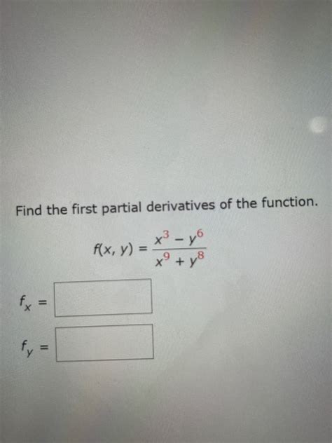 Answered Find The First Partial Derivatives Of Bartleby