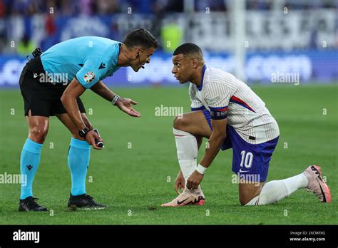 Dusseldorf Germany 17th June 2024 Kylian Mbappe R Of France