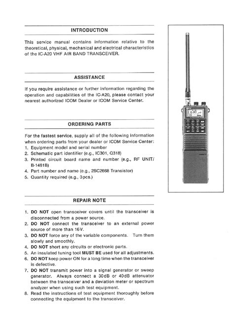 Icom Ic A22 E Owner Manual