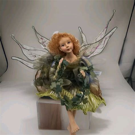 Winward Fairy Pixie Doll Forest Fall Fantasy Shelf Sitter Green Blue