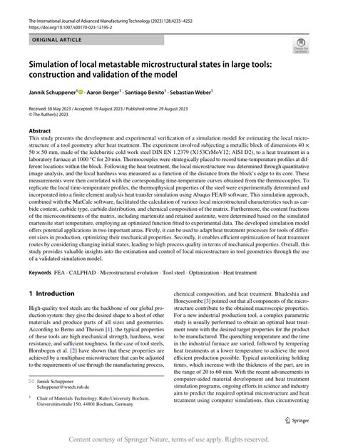 Pdf Simulation Of Local Metastable Microstructural States In Large