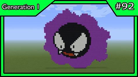 Minecraft Tutorial Pokemon Pixel Art Gastly Youtube