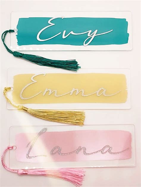 Personalised Acrylic Bookmarks Etsy