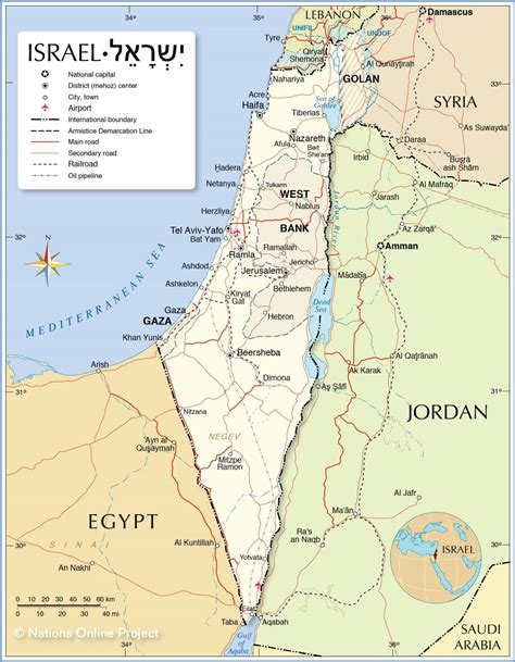 Izrael: Mapa🗺️ – Podrobné mapy, turistická, Palestina