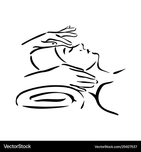 Hand Drawn Spa Face Massage Royalty Free Vector Image