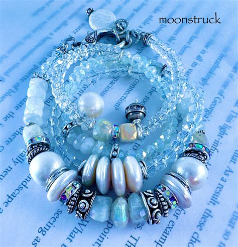 Bracelet Moonstone Bracelet Rainbow Moonstone Bracelet Pearl