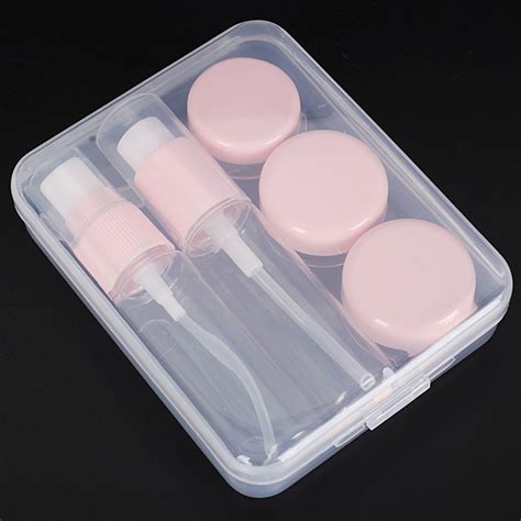 Wholesale 6pcs Box Travel Refillable Bottles Plastic Spray Cosmetic Container Makeup Box Pink