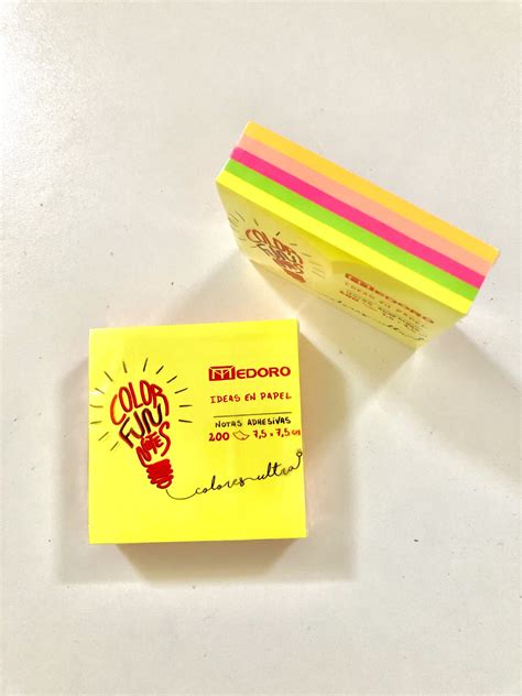 Cubo De Notas Adhesivas Medoro Fluo Bikabik