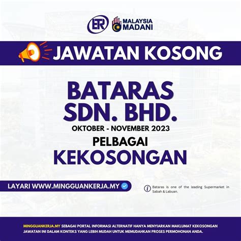 Jawatan Kosong Bataras Seluruh Sabah Tahun