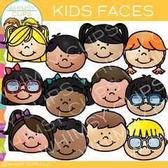 Kids Faces Clip Art , Images & Illustrations | Whimsy Clips