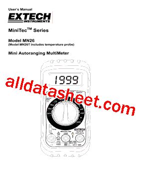 Mn Datasheet Pdf Extech Instruments Corporation