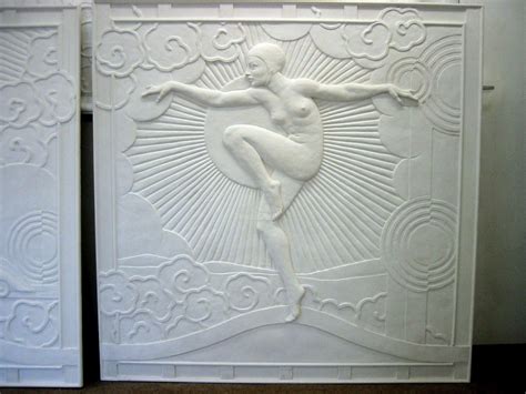 One Of Three Plaster Art Deco Relief Panels Private Client London Art