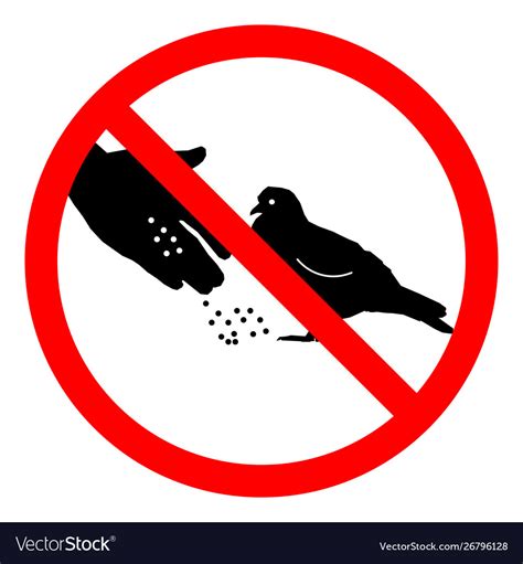 Prohibition Sign Do Not Feed Pigeons Royalty Free Vector