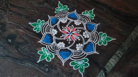 Margazhi Madham Color Kolam With 5 3 Dots Rangoli Design New Kolam