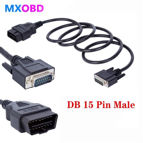 Obd2 16pin Male To Db 15pin Male Cable For V54 Diagnostic Scanner Main Line Db15 Pin To 16 Pin