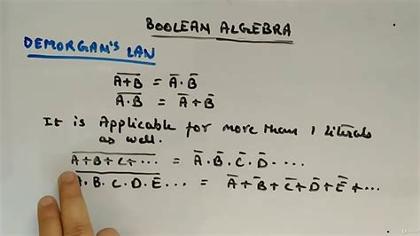 De Morgans Law Digital Circuits And Logic Design Youtube