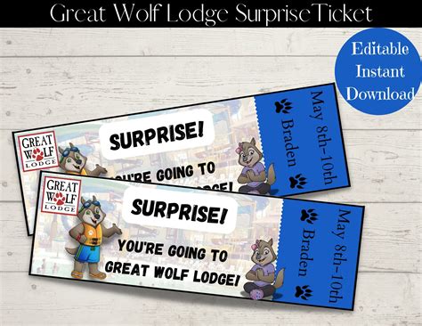 Great Wolf Lodge Printable