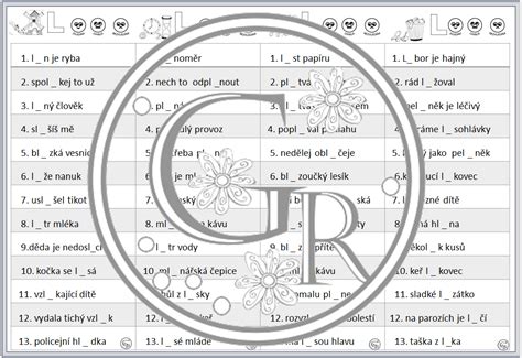 Procvi Ujeme Vyjmenovan Slova Po L Esk Jazyk Gramatika