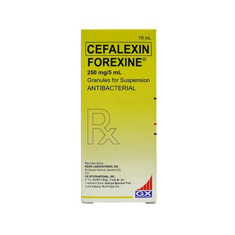 Forexine Cefalexin Monohydrate Mg Ml Granule For Suspension Ml