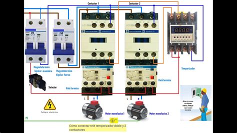 Cómo conectar relé temporizador doble y 2 contactores YouTube