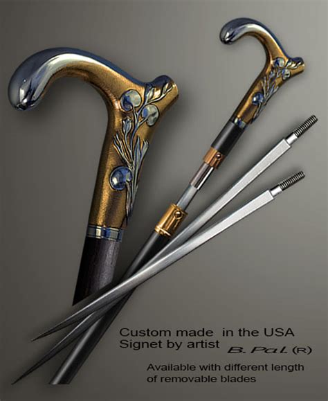 Handmade Lily Walking Cane Designer Boris Palatnik