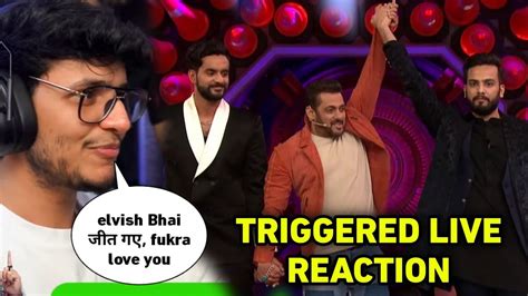 Triggered Insaan Reaction On Elvish Yadav Win Bigg Boss Ott 2 Final Triggered Insaan Congrats