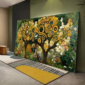 Baum Des Lebens Gustav Klimt Style Wandkunst Leinwand Etsy De