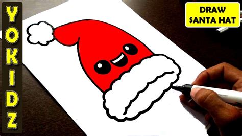 HOW TO DRAW SANTA HAT EASY