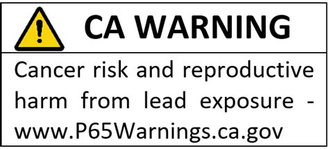 California Proposition 65 And Declaration Of Substances