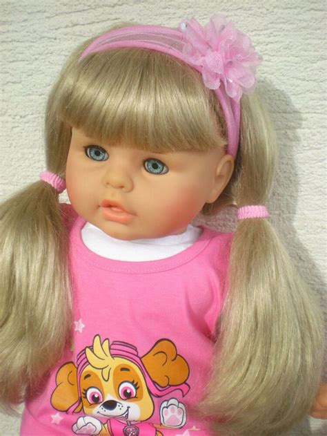 Zapf Puppe cm groß aus er blonde Haarperücke Babykleidung Doll Baby born