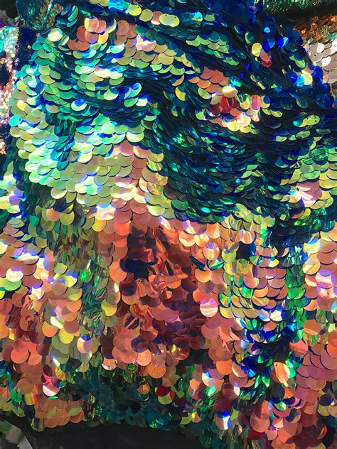 Multi Color Iridescent Paillette Sequin Fabric Available By Etsy