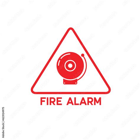 illustration of fire alarm, fire alarm symbol, vector art. Stock Vector ...