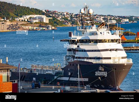 Offshore Oil And Gas Platform Supply Vessel Moored At Wharf In