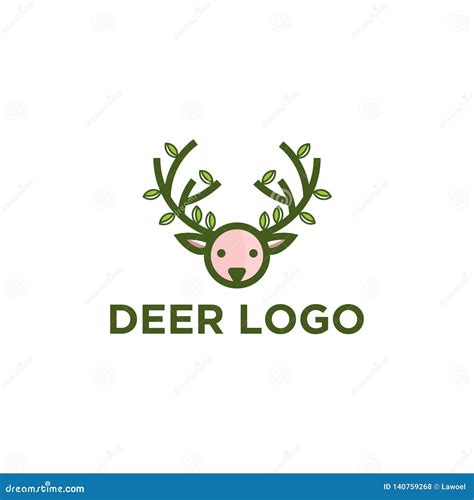 Deer Logo Designs Stock Vector Illustration Of Leaf