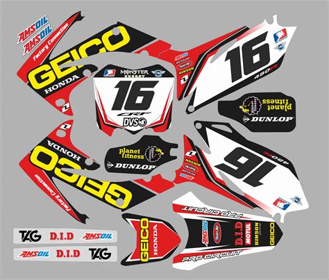 Kit déco Honda 450 CRF 2009 2012 Geico Boutique Kit Déco Moto