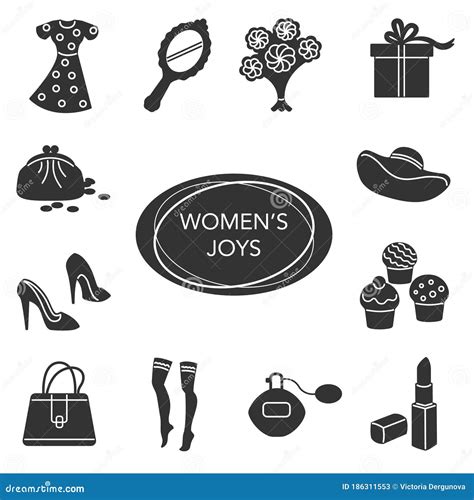 Woman Accessories Icons Set Stock Vector Illustration Of Hand