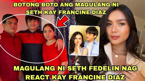 Seth Fedelin Kinilig Ang Mga Magulang Ng Malaman Na Si Francine Diaz Na